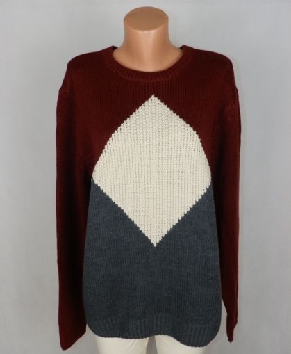 XXL Интересен плътен пуловер