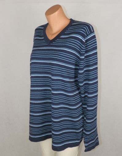 XL Памучен пуловер на райета ( с етикет)