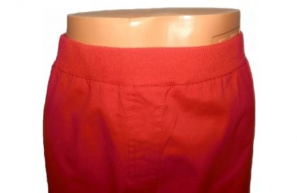 XXL Червен еластичен памучен панталон на ластик 