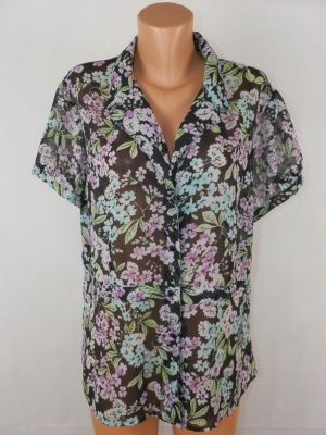 XL Лека шифонова блуза на цветя