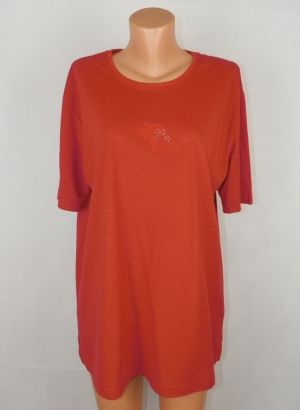 XXL Червена трикотажна блуза от вискоза (с етикет)