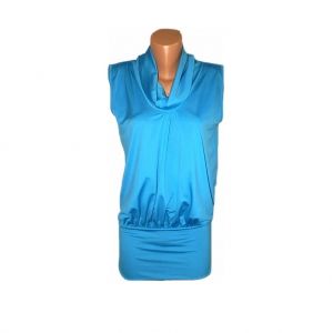 L-XL Тюркоазена еластична блуза-туника