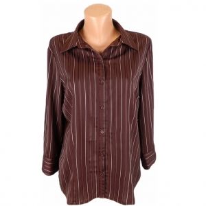 XL Шоколадова блуза на райета