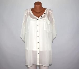 Бяла шифонова блуза Zizzi