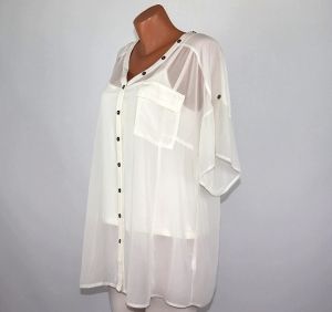 Бяла шифонова блуза Zizzi
