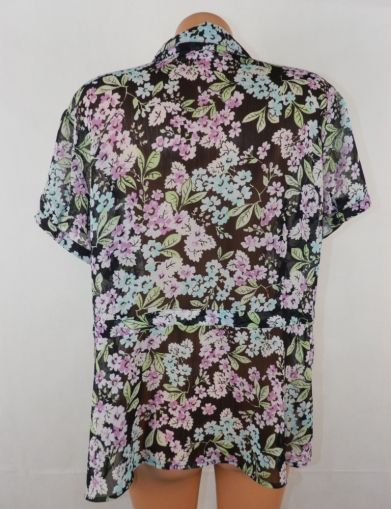 XXL Лека шифонова блуза на цветя
