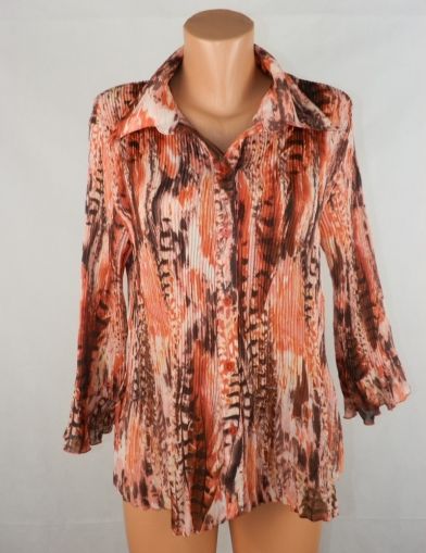 L-XL Цветна плисирана блуза