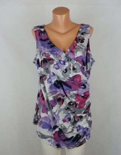 XXL Цветна памучна трикотажна блуза с набори (с етикет)