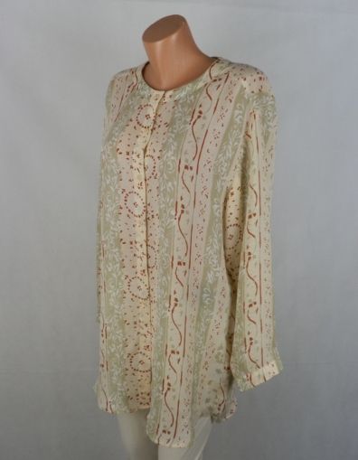 XL Дълга кремава блуза-туника от шифон