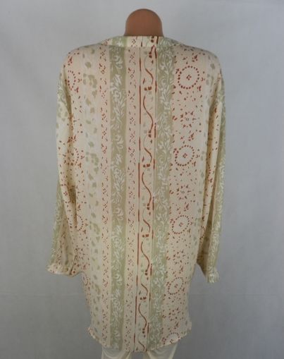 XL Дълга кремава блуза-туника от шифон