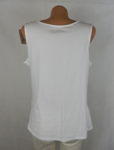 XL Бяла трикотажна памучна блуза с набори (с етикет)
