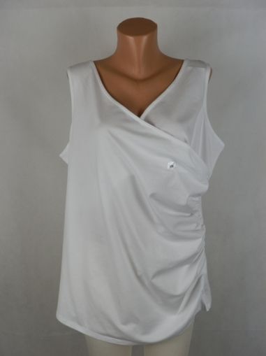 XXL Бяла трикотажна блуза с набори (с етикет)