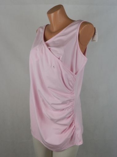XL-XXL Розова трикотажна памучна блуза с набори (с етикет)