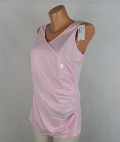 L Розова трикотажна памучна блуза с набори (с етикет)