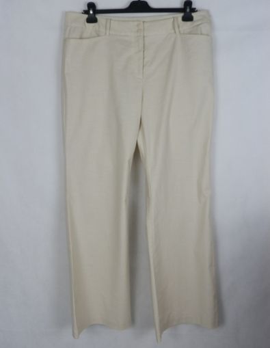 XL-XXL Еластичен кремав памучен панталон