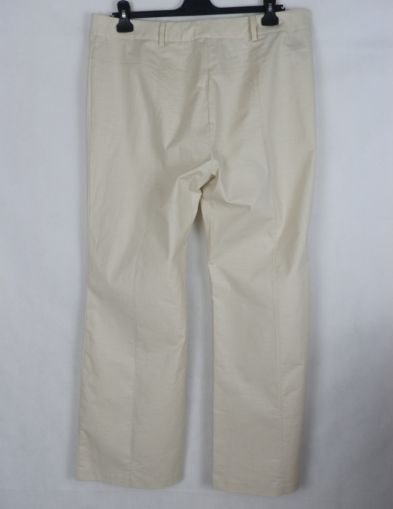 XL-XXL Еластичен кремав памучен панталон