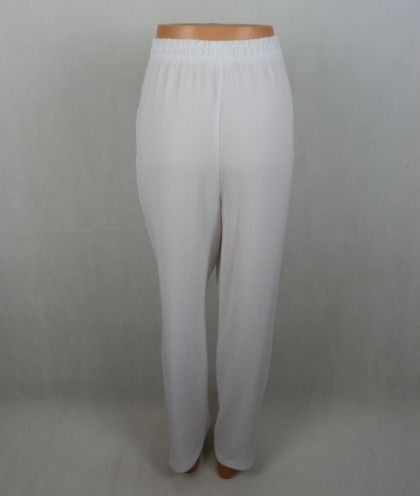 XL Бял памучен панталон на ластик