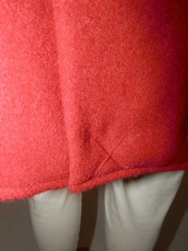 (Марина) L-XL Красиво червено вълнено палто 