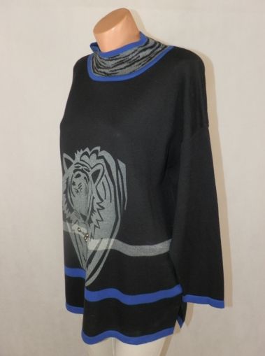 XXL Памучен пуловер с тигрова глава ( с етикет)