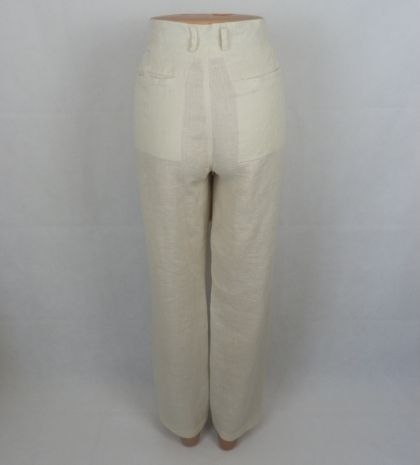 XL-XXL Класически кремав ленен панталон