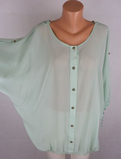 XXL Резидава шифонова блуза с дантелена гръб