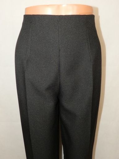 Черен панталон с висока талия на ластик