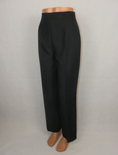 Черен панталон с висока талия на ластик