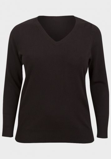  XXL-XXXL EVANS  Мек черен пуловер с остро деколте ( с етикет)