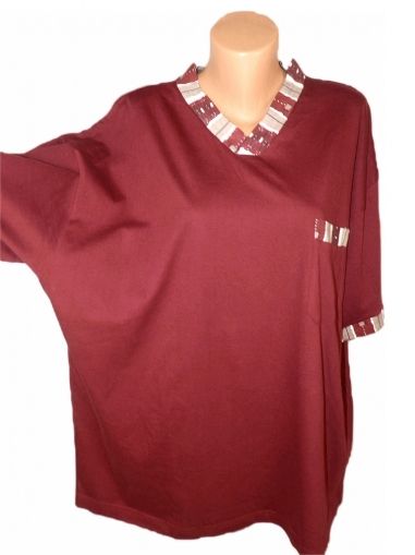 XXXLТрикотажна памучна блуза в цвят бордо 