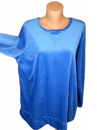 XXL Синя кадифена блуза