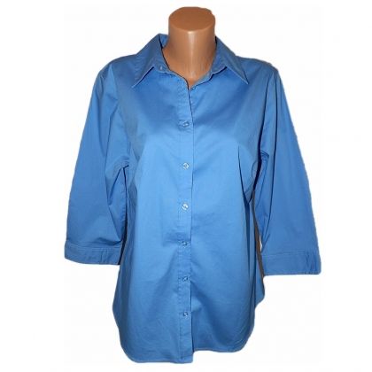 XL MERONA Еластична синя памучна блуза ( с етикет)