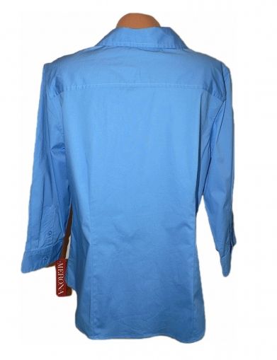 XL MERONA Еластична синя памучна блуза ( с етикет)
