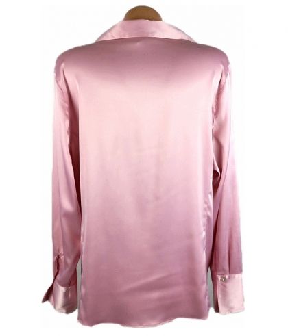 Розова риза от еластичен сатен