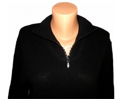 L-XL SKOVHUUS Черен памучен пуловер (с етикет)