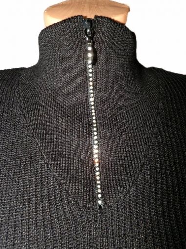 L-XL SKOVHUUS Черен памучен пуловер (с етикет)