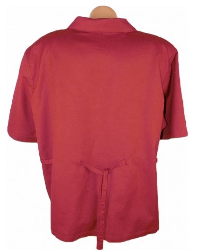 XXL Ленена блуза в цвят бордо с украси и бродерии