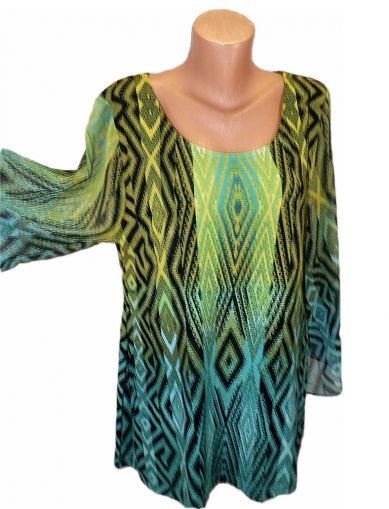 Еластична цветна блуза с шифонови ръкави Style&amp;Co