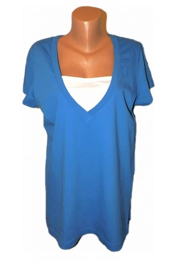 XL Памучна синя блуза