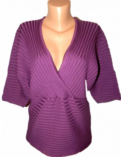 XL Интересна еластична лилава блуза от вискоза