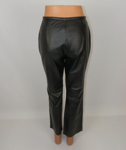 L Черен кожен панталон (естествена кожа)