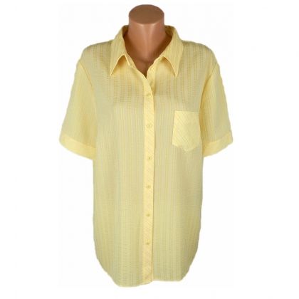 XXL Жълта риза от интересна материя 