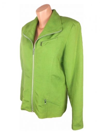 L-XL Зелено сако от лен и вискоза