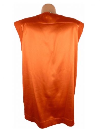 XL-XXL Красива оранжева туника от еластичен сатен с украси