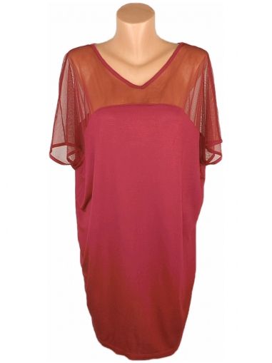 XL-XXL Интересна трикотажна блуза с мрежест плат