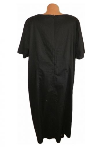 XXL-XXXL  Черна памучна рокля с бродерии