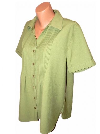 XL Зелена блуза-туника от район (изкуствена коприна)