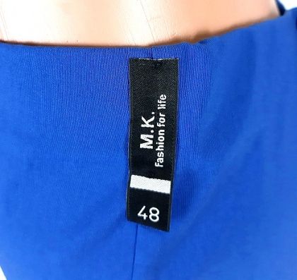 XL-XXL Син еластичен панталон от вискоза на ластик 