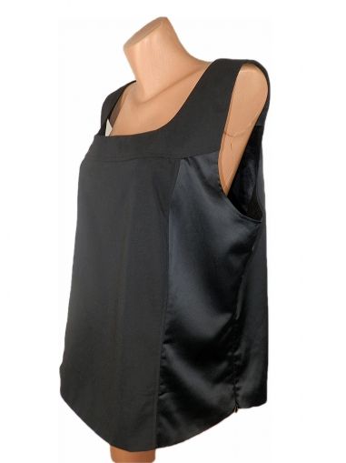 XXL Черна блуза топ с ластици на гърба