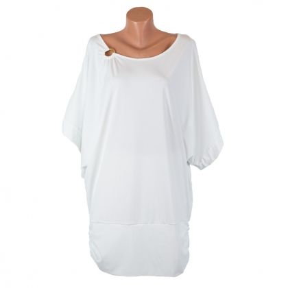 Бяла еластична блуза с маншета BPC