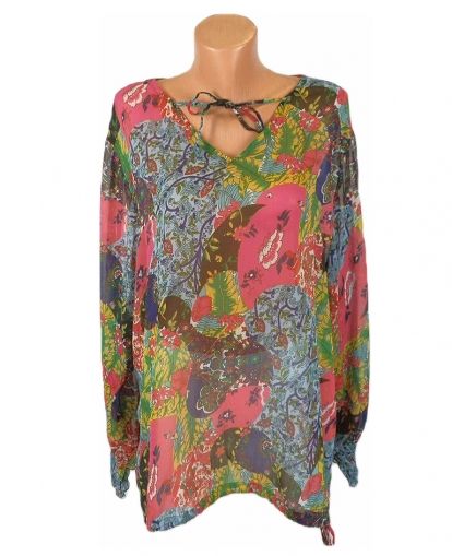 Ефирна цветна шифонова блуза
